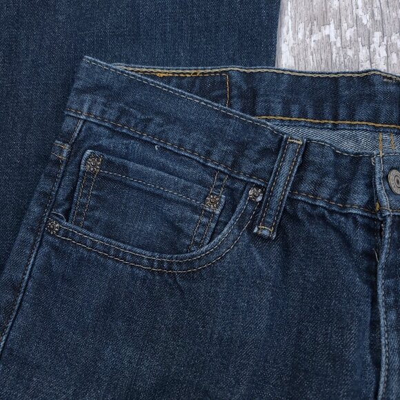 Levis Jeans Mens 34x30 Blue 527 Bootcut Mid Rise Slim Fit Denim Wash Pants - Picture 5 of 11